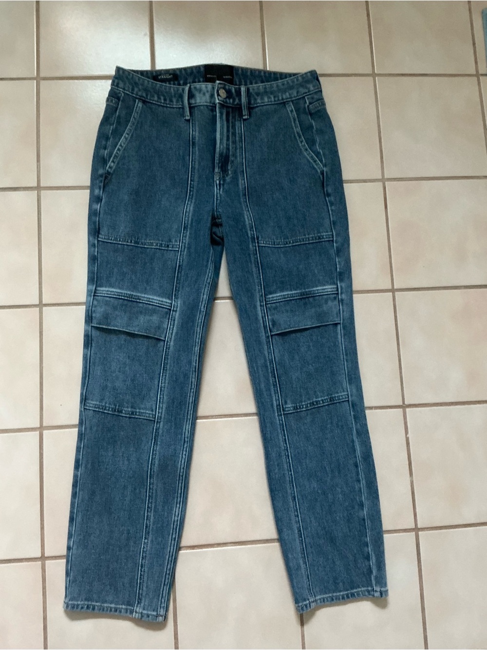 White House Black Market High Rise Cargo Straight Jeans Sz 4  Calla Vintage